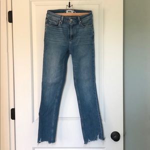 Paige Cindy High Waist Destroyed Hem Denim